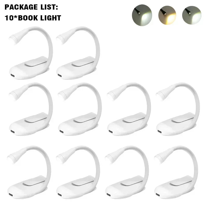 Mini Book Light Portable Clip Night Light USB Charging LED Dimmable Eye Protect Camping Clip 360 Degree Flip Book Lamp