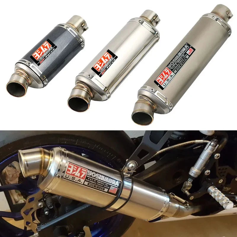 Universal 51mm Motorcycle Exhaust Yoshimura Muffler with DB Killer for Yamaha PCX125 FZ1N Z900 CBR500R R6 R25 R3 R1