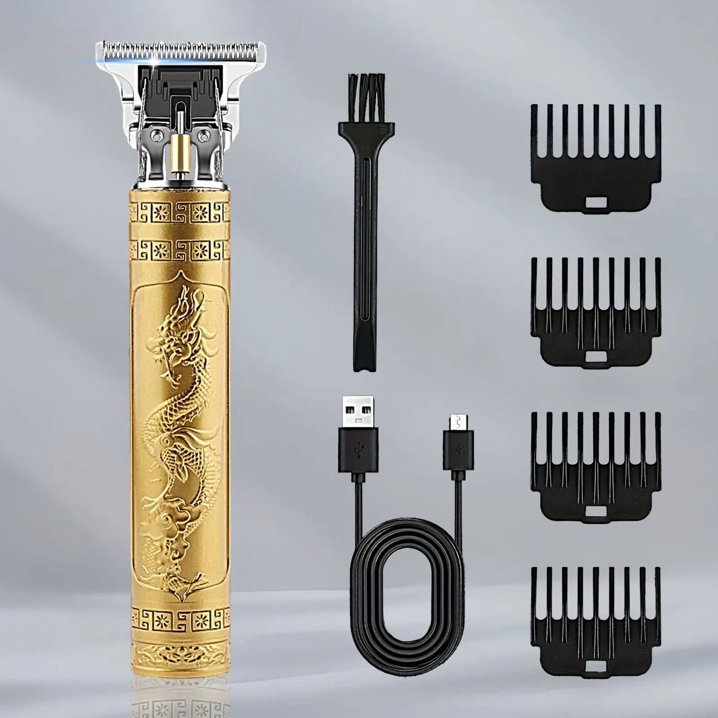 LCD Electric Hair Clipper for Men Oil Shaving Head Pusher Sculpture Shaver Rechargeable Hair Trimmer Hairdressing Set Gifts