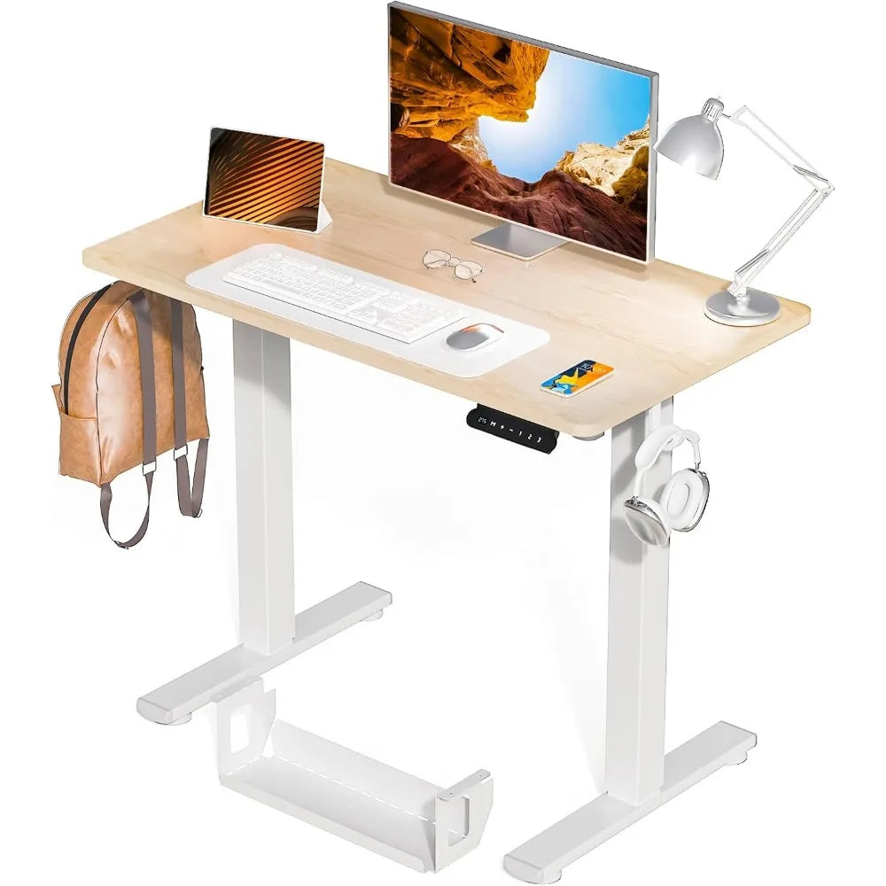 Height Adjustable Small Electric Standing Desk 35 x 20 Inch Ergonomic Sit Stand Desk for Home and Office