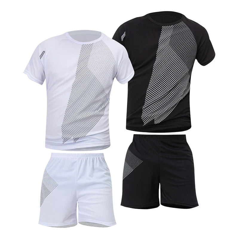 2/6 Pack Plus Size Men's Quick Drying Short Sleeve Shorts Suit Leisure Sports Running Fitness T Shirt Joker Shorts Teen