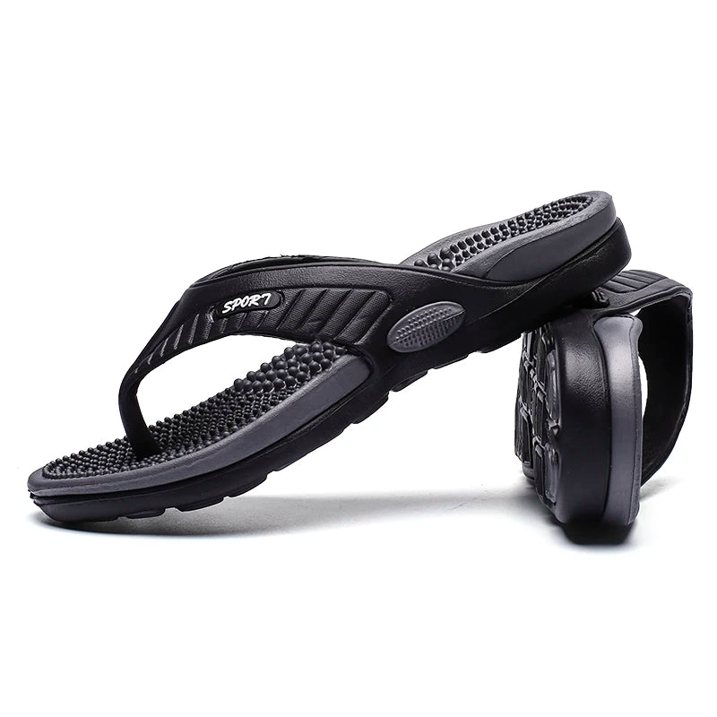Massage Flip Flops for Men Summer Breathable Beach Shoes Sandals Luxury Plus Size 46