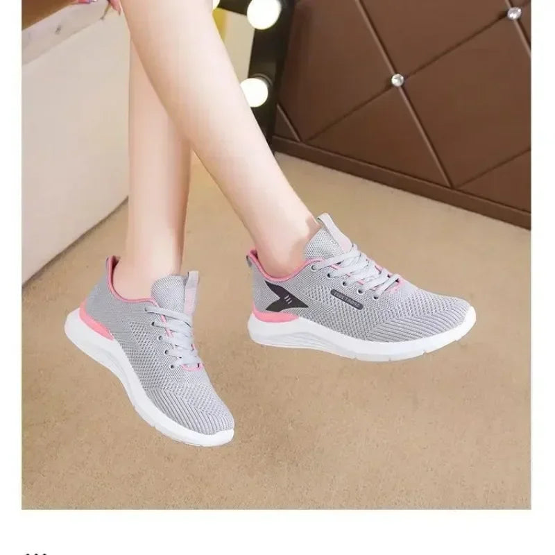 2025 New Women Sneakers Spring Summer Fashion Lightweight Soft Sole Casual Running Shoes Breathable Mesh Comfortable Footwear