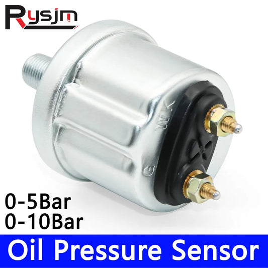 HD Mechanical Oil Pressure Sensor NPT1/8 M10X1 Thread 0-5 Bar 0-10 Bar 52mm Oil Pressure Gauge 9-32V