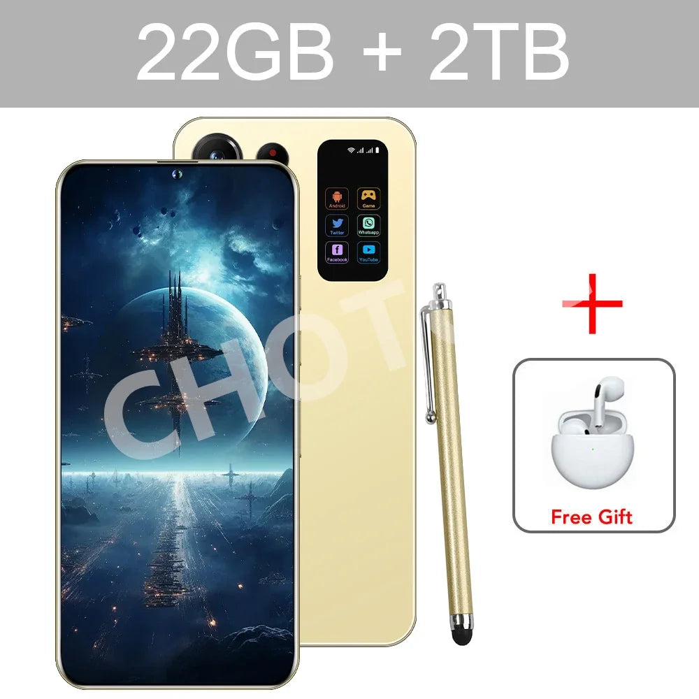 New Cellphones S Plus 25 Ultra Global Version 5G Original 7.3 Inch Smartphone Dual SIM 108MP Cell Phone 7800mAh Android Mobile Phones