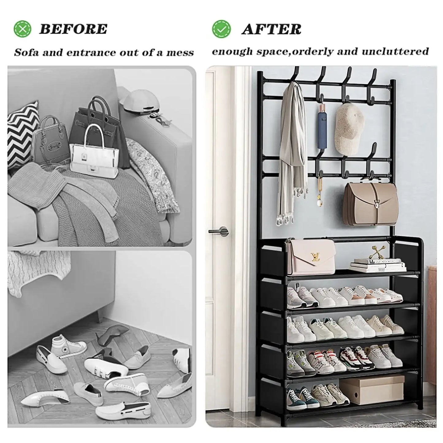 Shoe Rack Freestanding Minimalist Modern Stainless Steel