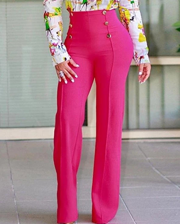 Women's High Waist Trousers 2025 Solid Color Skinny Leggings