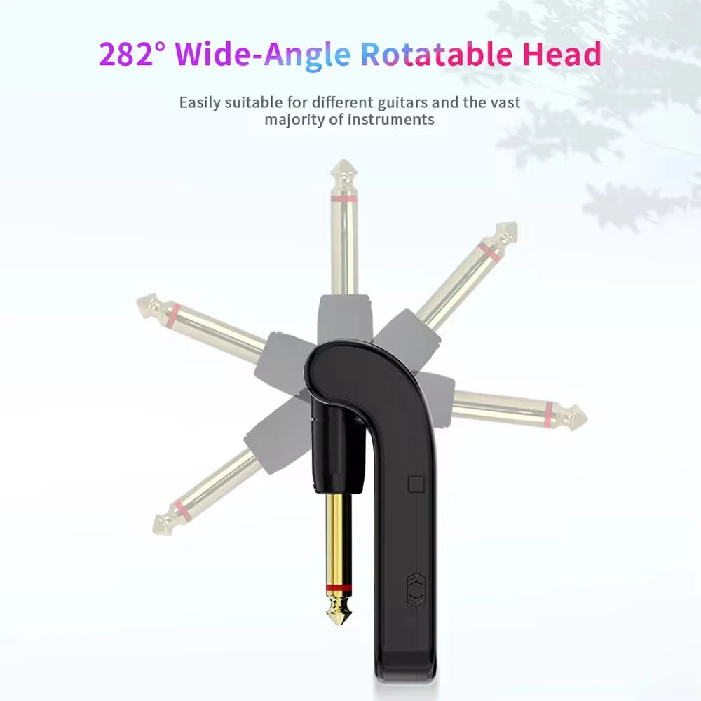 2.4G Wireless Guitar System Transmitter Receiver Set for Electric Guitar and Bass with 48K 16bit Real-time Transmission