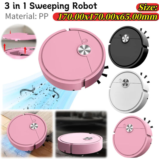 3 in 1 Sweeping Robot Rechargeable Vacuum Mop Robot Sweeping Machine Compact Cleaning Machine for Pet Hair Stubborn Dirt