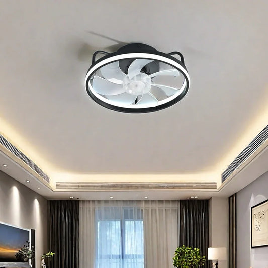 2 In 1 Modern Smart Ceiling Fan With Light And Remote Control For Bedroom Living Room And Restaurant Decor LED Flush Mount Ceiling Fan