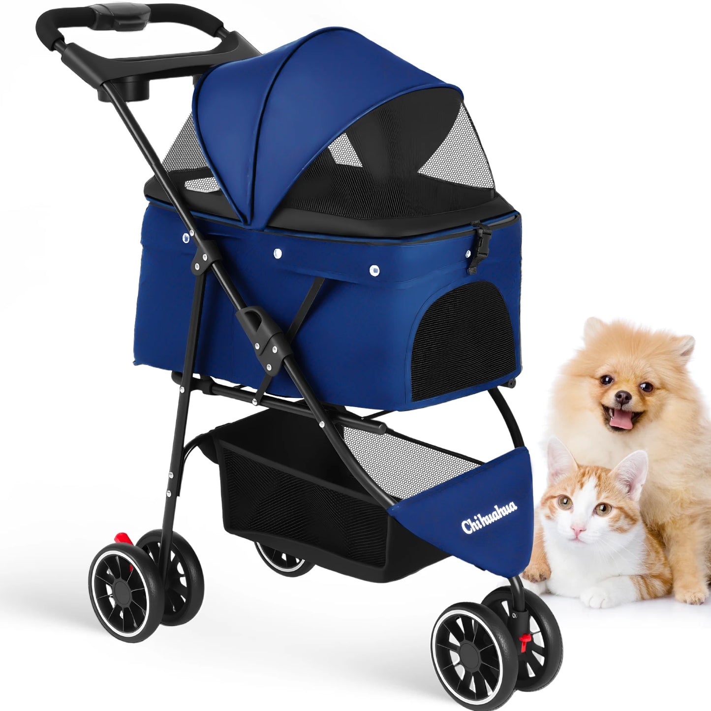 Pet Stroller For Small Puppy Dogs & Cats Travel Portable Dog Stroller  Foldable Dog Cat Carrier Strolling