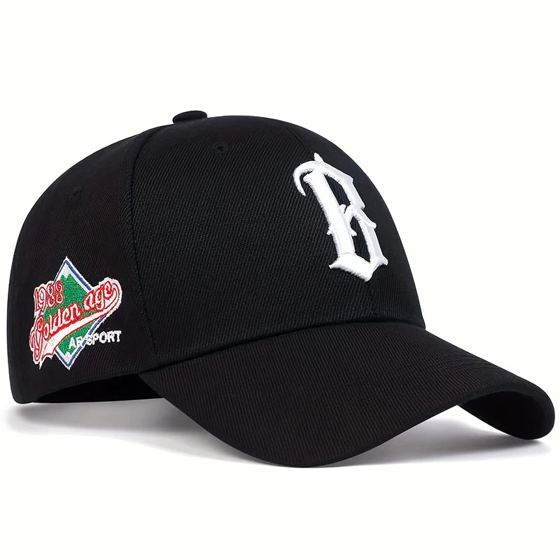 1piece Unisex Letter B Side 1988 Embroidery Baseball Cap Outdoor Adjustable Sunscreen Leisure Hat Spring Autumn Travel Vacation