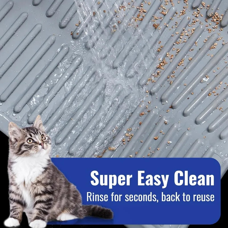 Large Litter Mat Cat Litter Trapping Mat Easy Clean Kitty Litter Catcher Mat 32 Inch x 21 Inch