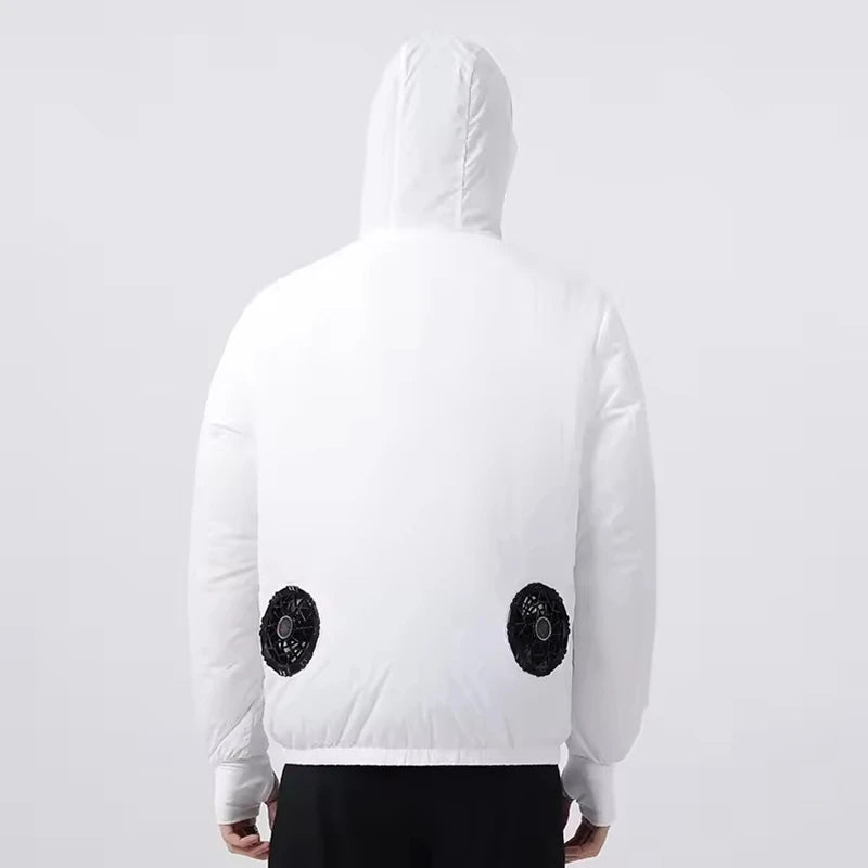 Men's Outdoor Summer Coat with USB Electric Fan Cooling Jacket Air Conditioning Fan Clothes for Heatstroke Protection