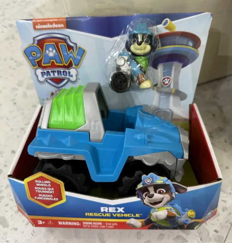 10 Kinds Genuine Paw Patrol Everest Ryder Rex Skye Chase Rocky Zuma Vehicle with Collectible Figure Birthday Gift for Children Toy