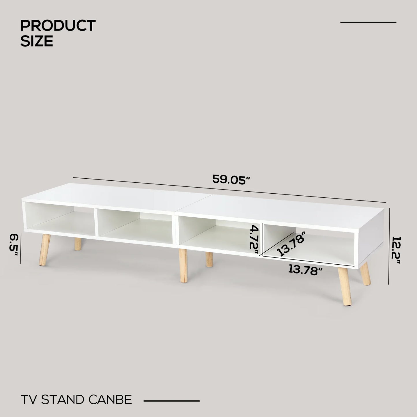 VOWNER Modern TV Stand Mid Century Design for Living Room and Bedroom