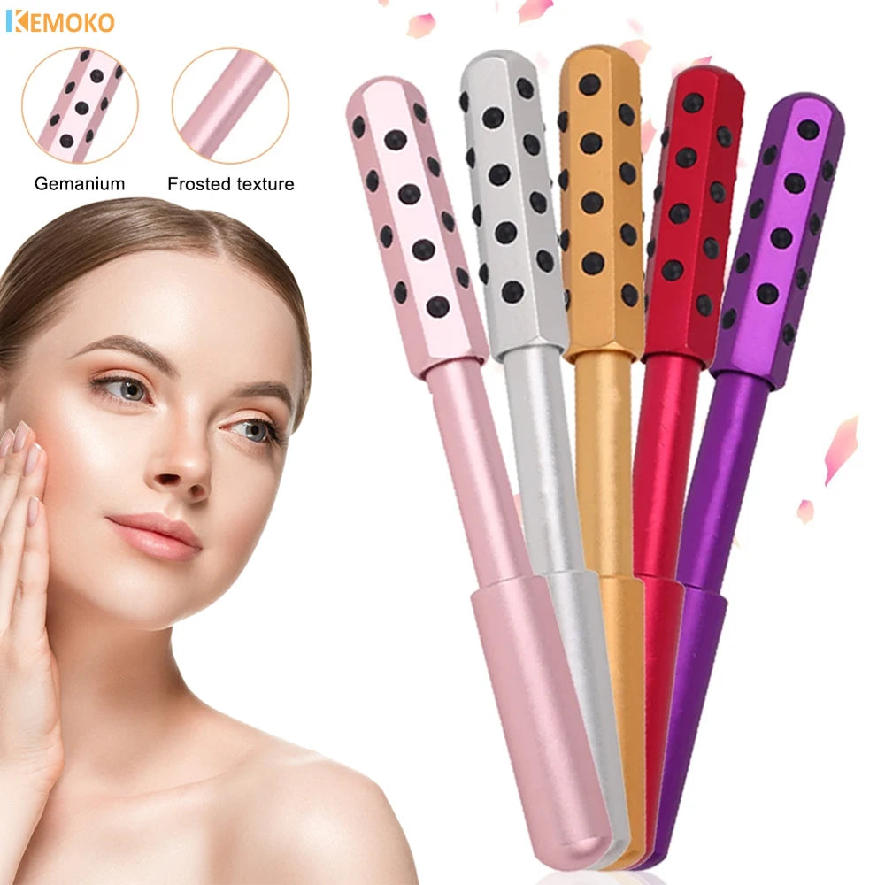 24 Germanium Face Massage Roller Stick Gua Sha Massager for Women Skin Care Beauty Tool