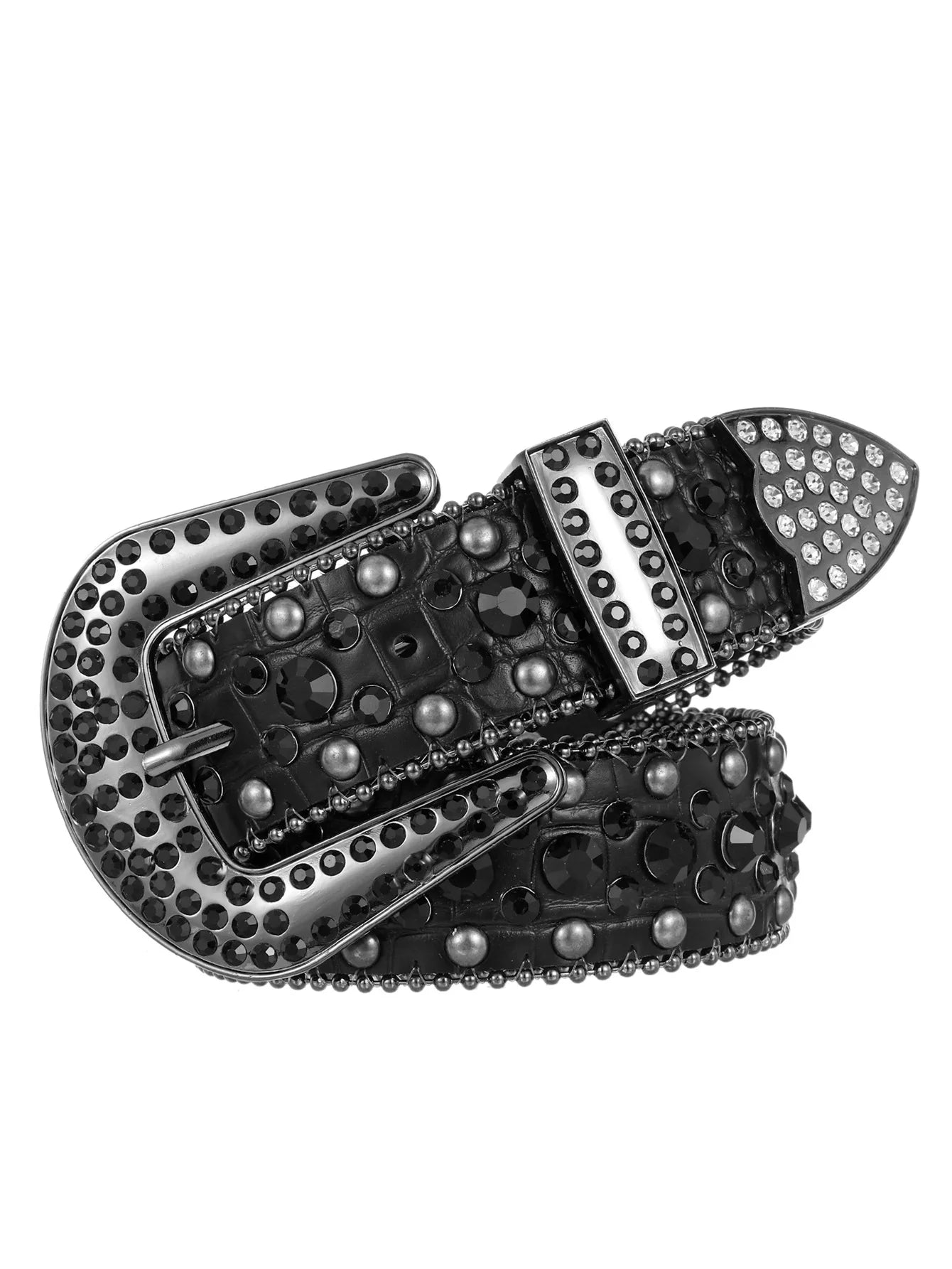 Needle Buckle Western Belt BB Simon Diamond Women's Fashion Bead Decorative Punk Jeans Belt