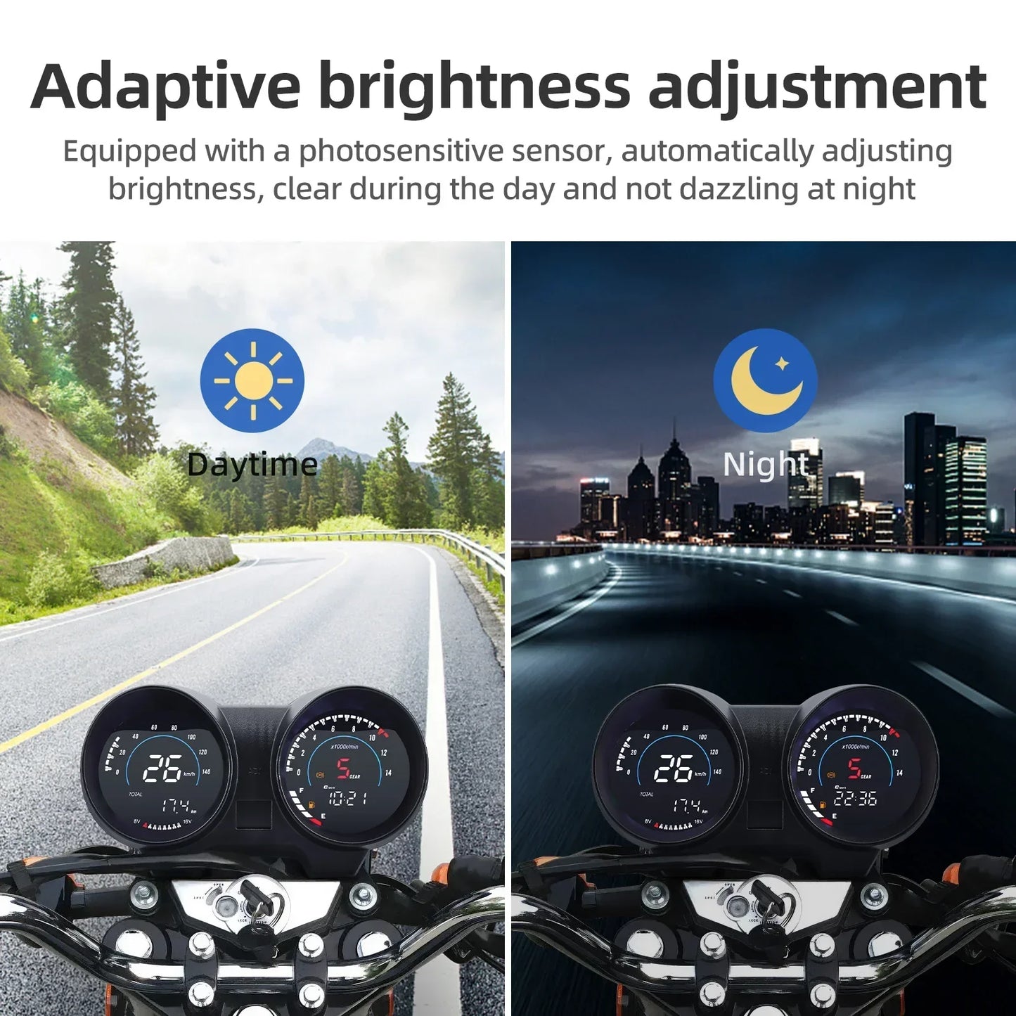 Motorcycle RPM Meter Speedometer Digital Dashboard Tachometer Odometer Fuel Meter Voltmeter for Titan 150 Honda CG150 Fan150