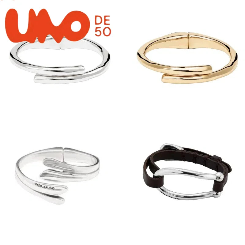 High-Grade UNOde50 Silver Plated S925 and Gold Plated 14K Bracelet Elegant Gift Choice for Women