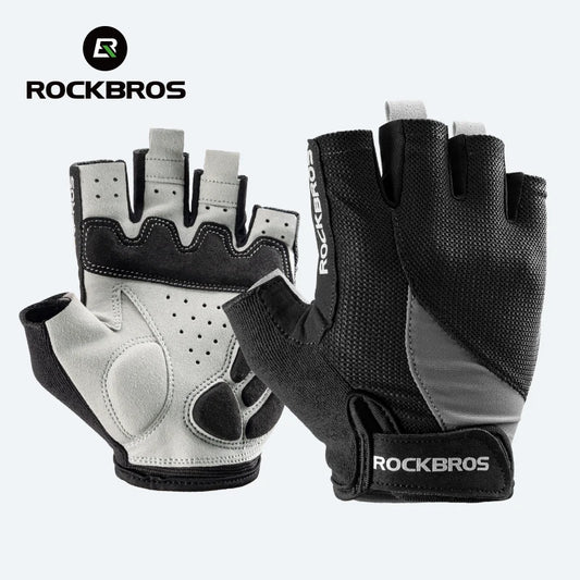 Rockbros Half Finger Bike Gloves Breathable Gel Padded Cycling Gloves for Men and Women