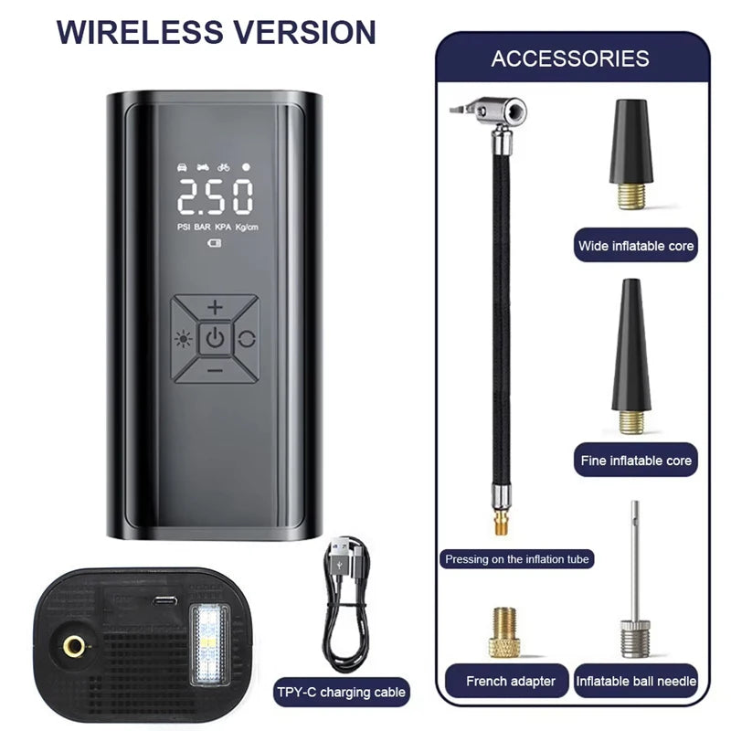1 Piece Wireless Car Air Compressor Electric Tire Inflator Pump for Motorcycle Bicycle Boat Auto Tyre Balls Inflatable