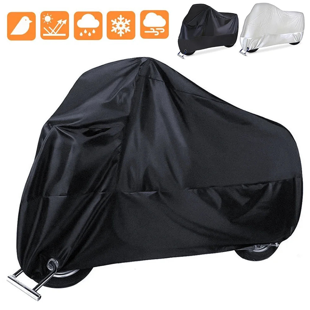 Motorcycle Cover Waterproof Outdoor Indoor Scooter Wear Resistant Fabric All Season Dustproof UV Protective