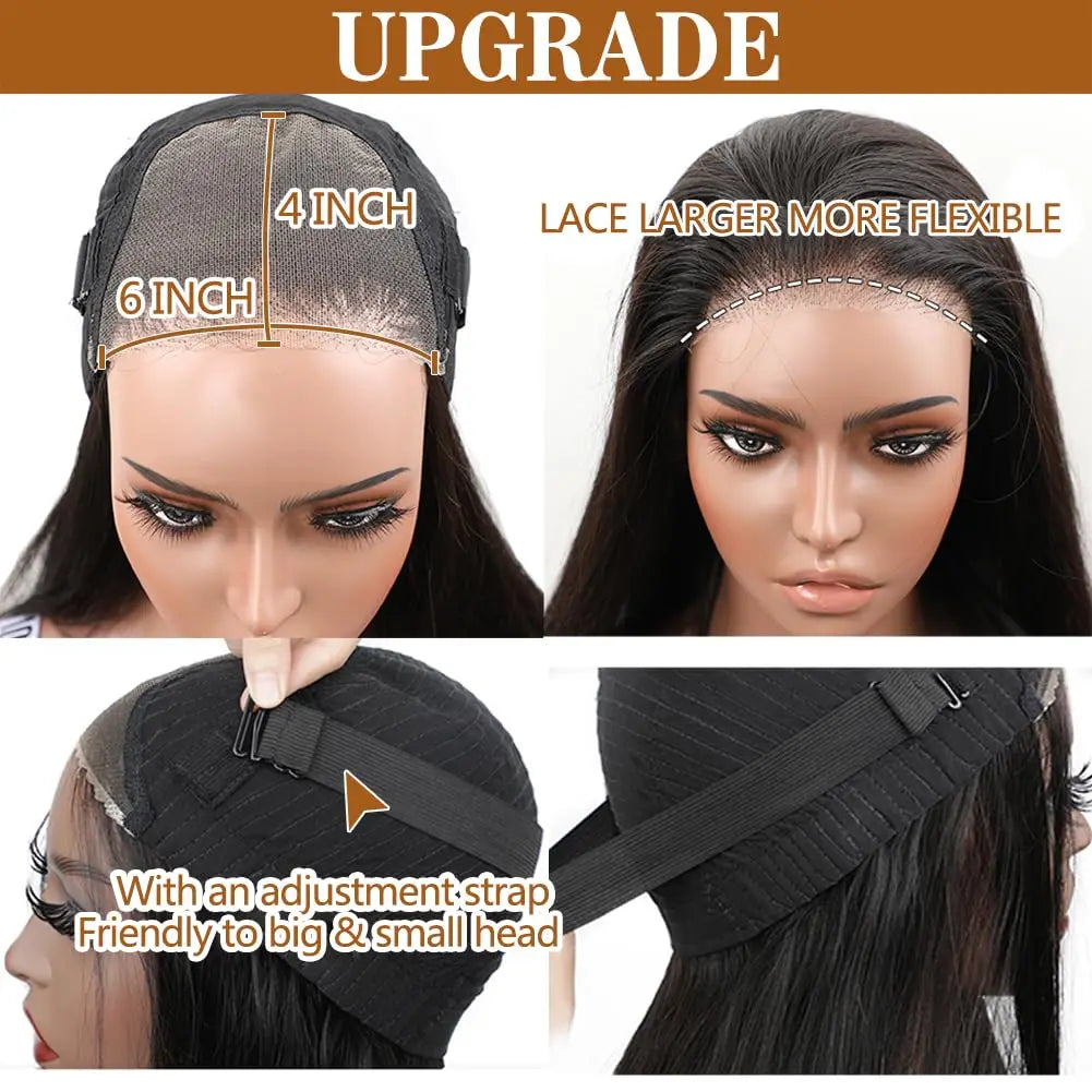 Wear Go Glueless Wig Body Wave Human Hair Wigs 30 Inch 32 Inch 6x4 5x5 HD Lace Closure Wig Pre Plucked Pre Cut Brazilian Hair