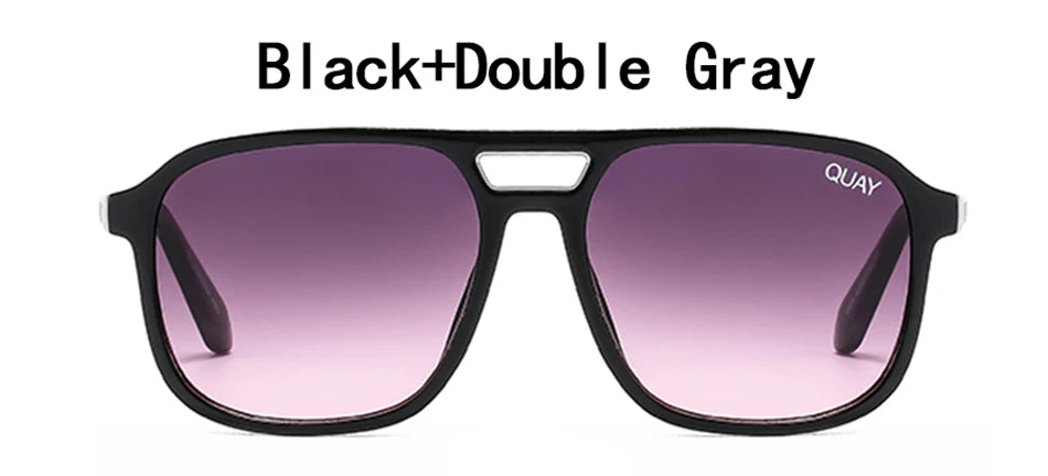Quay On The Fly Sunglasses Women Double Bridges UV400 Protection Classic Eyewear