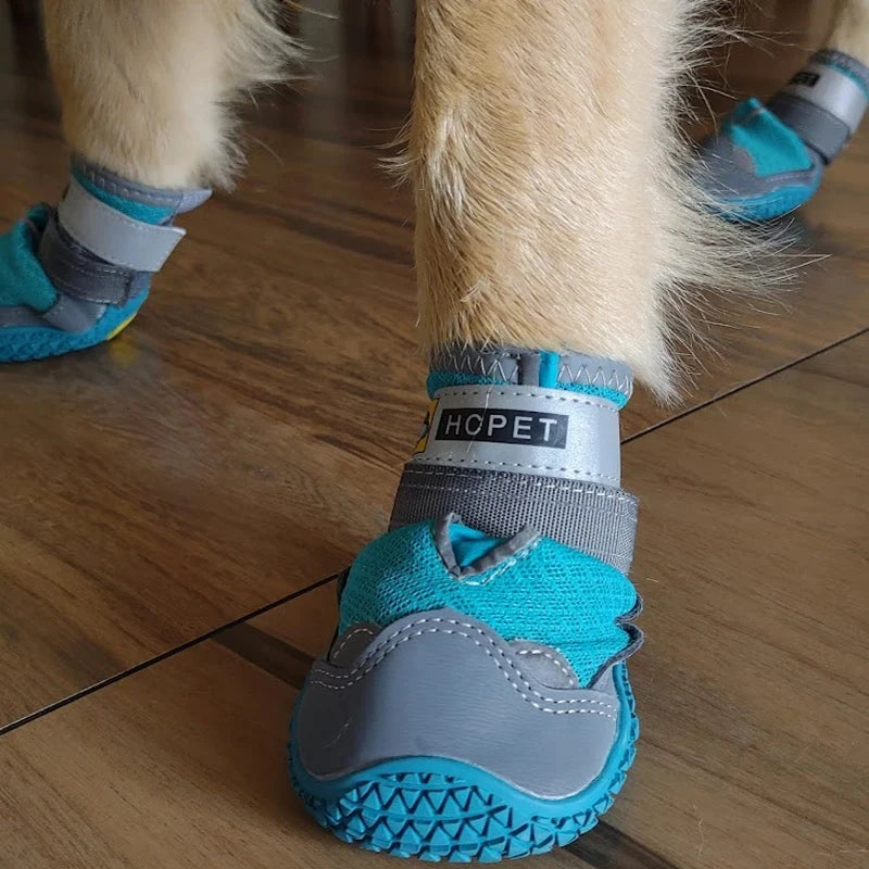 4Pcs Set Dog Shoes for Large Dogs Breathable Professional Outdoor Anti Slip Durable Pet Shoes with Rubber Sole for Hiking