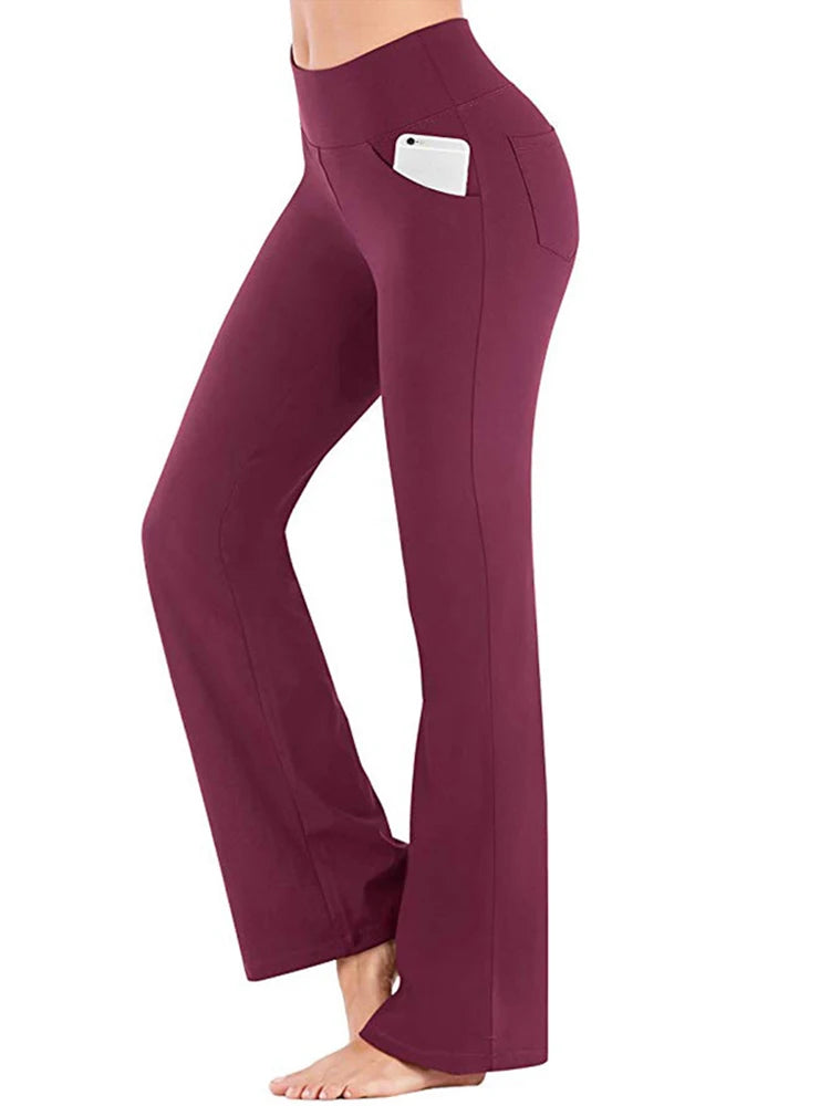 Ogilvy Mather Elegant Women's Palazzo Flared Wide Leg High Waist Career Trousers
