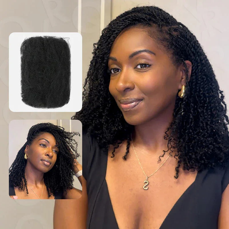 Top Peruvian Kinky Curly Mini Twist Afro Kinky Bulk Human Hair for Braiding 100 Percent Remy Hair Bundles No Shedding