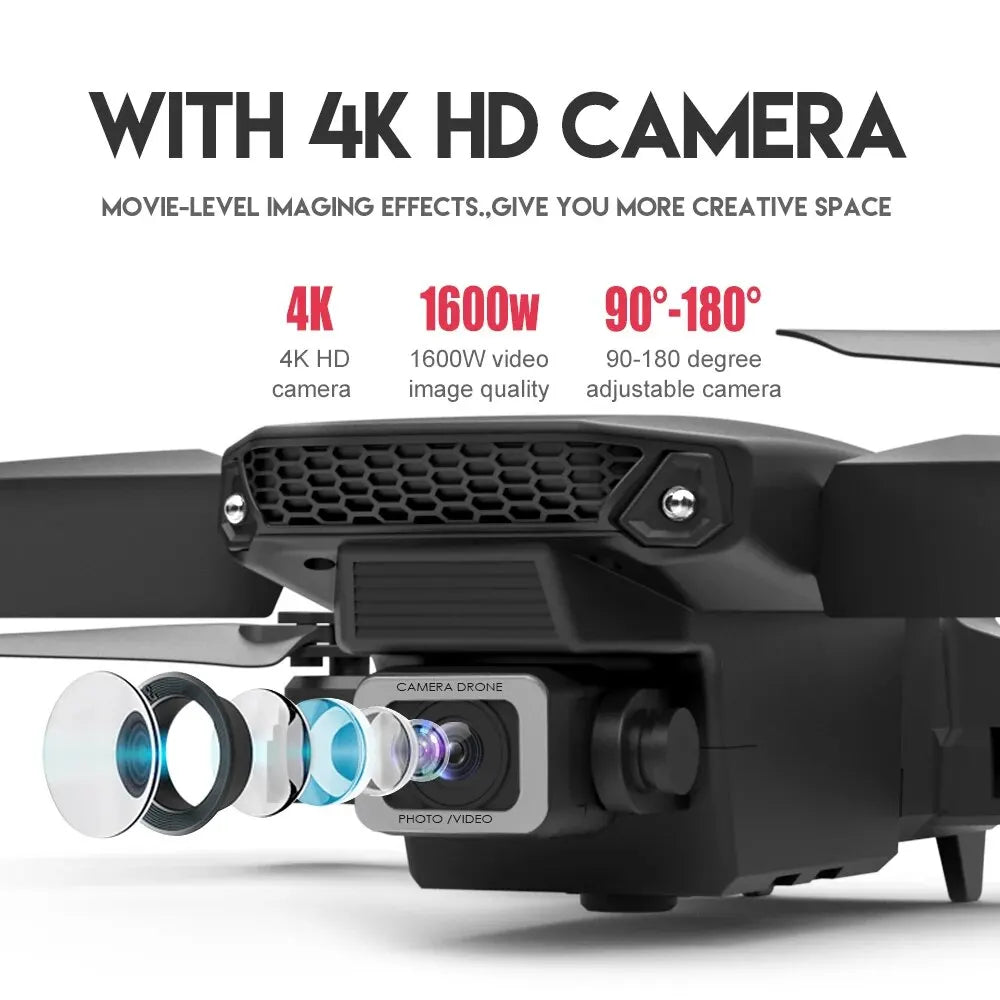 KDBFA 2024 New E88 Pro WIFI FPV Drone Wide Angle HD 4K 1080P Camera Height Hold RC Foldable Quadcopter Helicopter Toy Gift