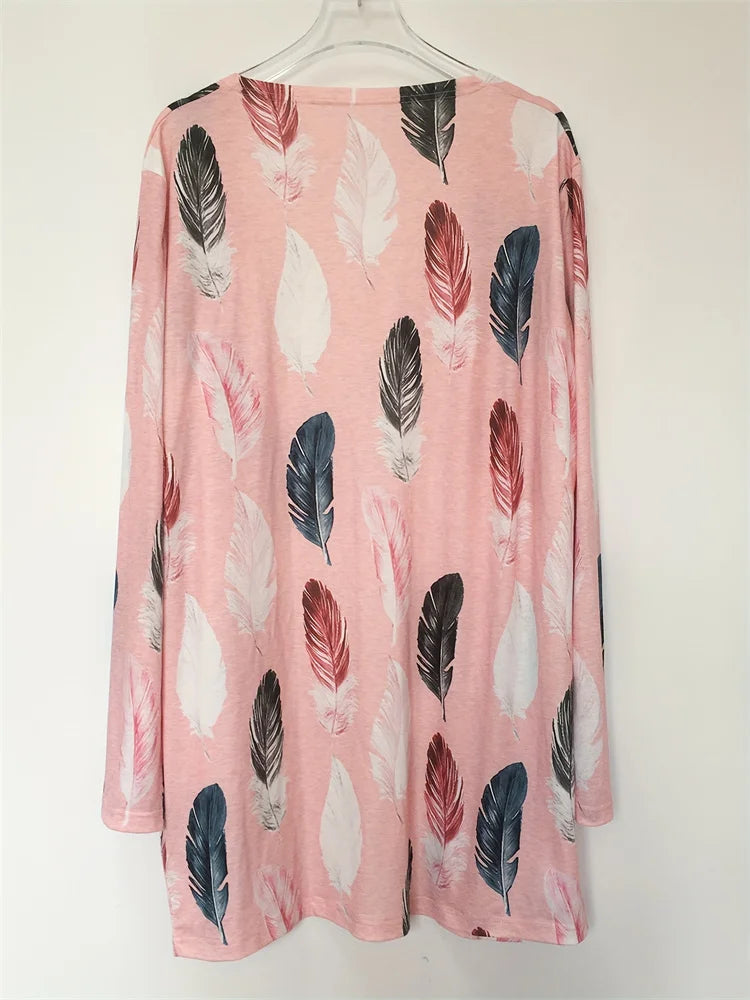 Plus Size Women's Casual Fashion Cardigan Long Sleeve Coat for Spring and Autumn
