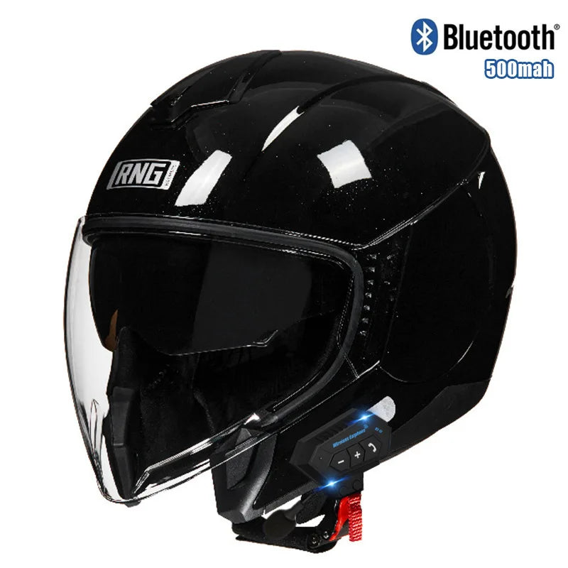 3C certified motorcycle Bluetooth helmet 3/4 half helmet men's and women's motorcycle helmets