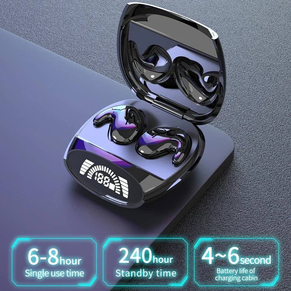Sleep Bluetooth Headphones Noise Cancelling Wireless Music Sports TWS 538 Thin Earbuds with Digital Display