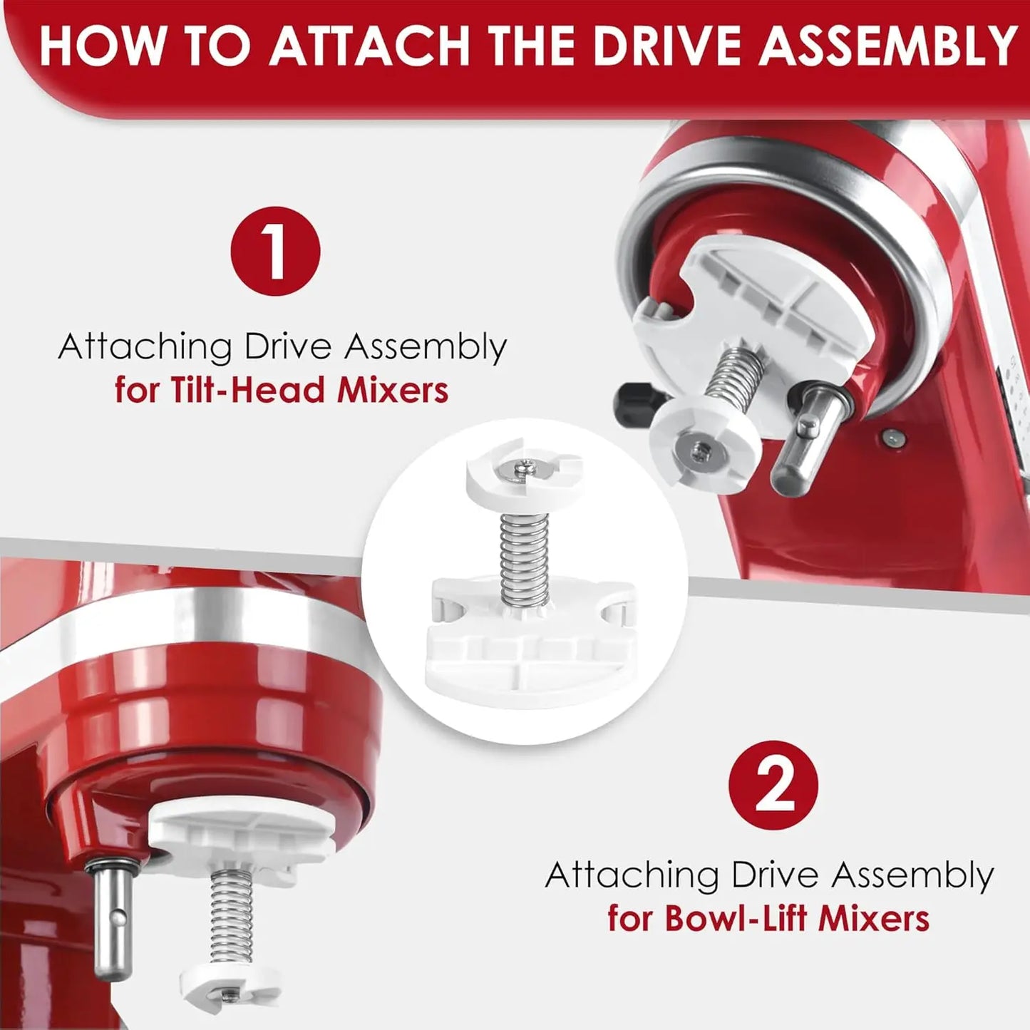 Ice Cream Maker Attachment for KitchenAid Stand Mixers Compatible with 4.5QT 5QT and 6QT Models 2 Quart Bowl for Making Yogurt