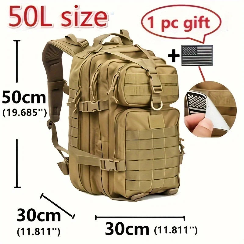 1pc Men's 1000D Nylon Waterproof Trekking Fishing Hunting Bag Outdoor Rucksacks Sports Camping Hiking Backpack