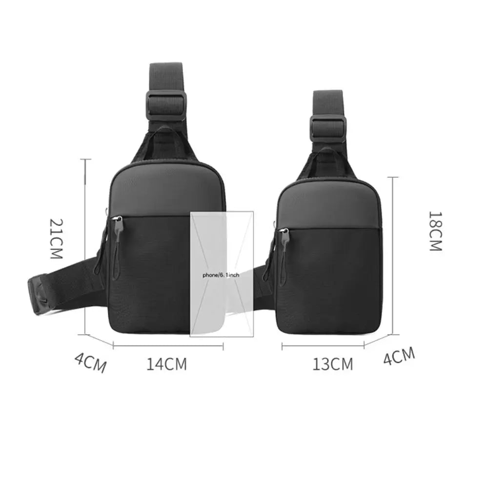 Men's Chest Bag Fashion Small Canvas Shoulder Crossbody Bag Mini Cloth Sling Sport Handbag