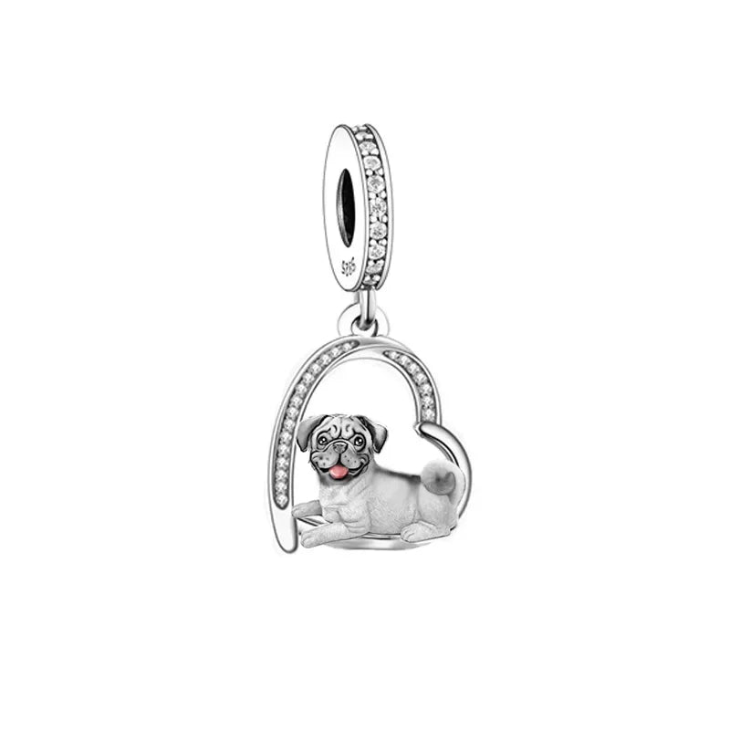 Huoonew Fit Original Pan Charm Bracelet 925 Silver I Love You Forever Yorkshire Dog Bead DIY Memorial Berloque