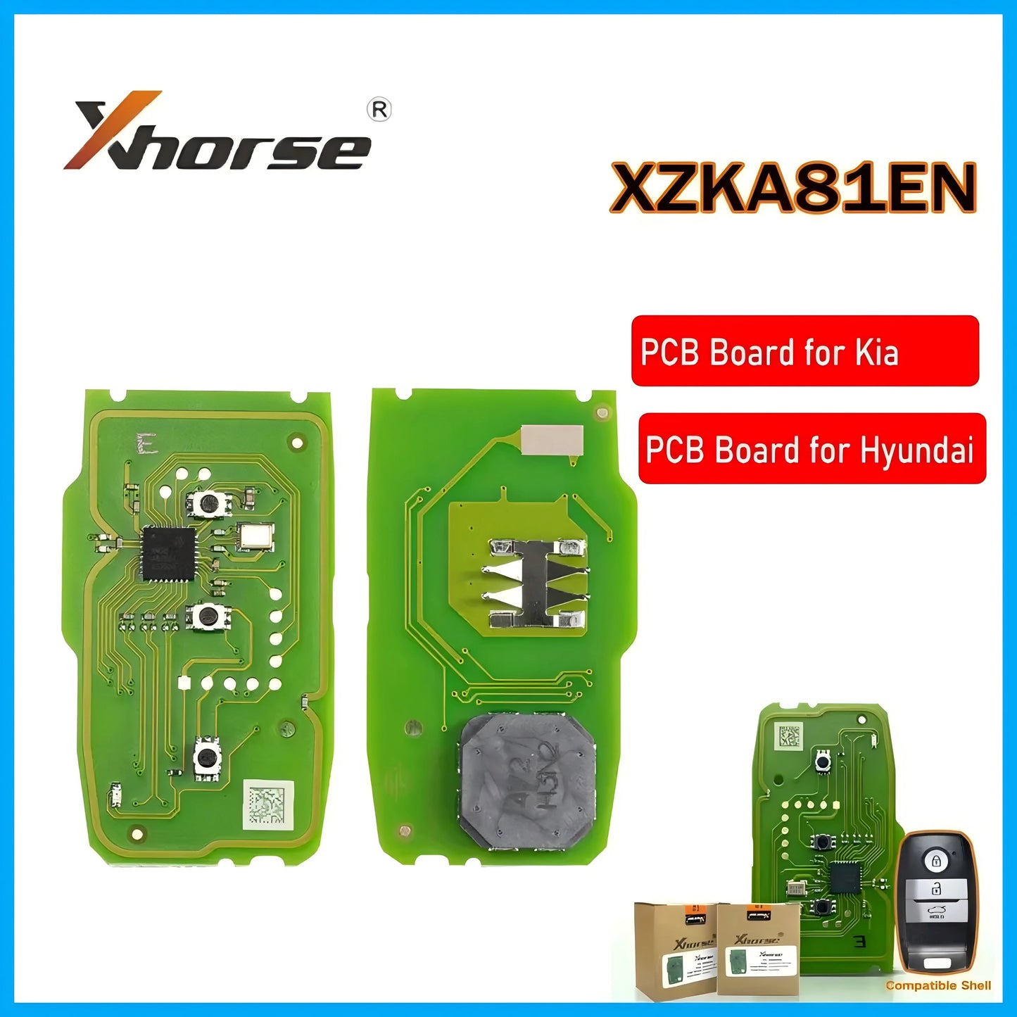 1PCS XHORSE XZKA81EN Special PCB Board 3 Buttons Key Shell For Hyundai Kia Models