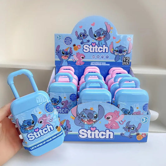 New Stitch Blind Box Suitcase Design Cute Cartoon Doll Toy Desktop Ornament Lilo and Stitch Kawaii Fashion Room Decor Kids Gift