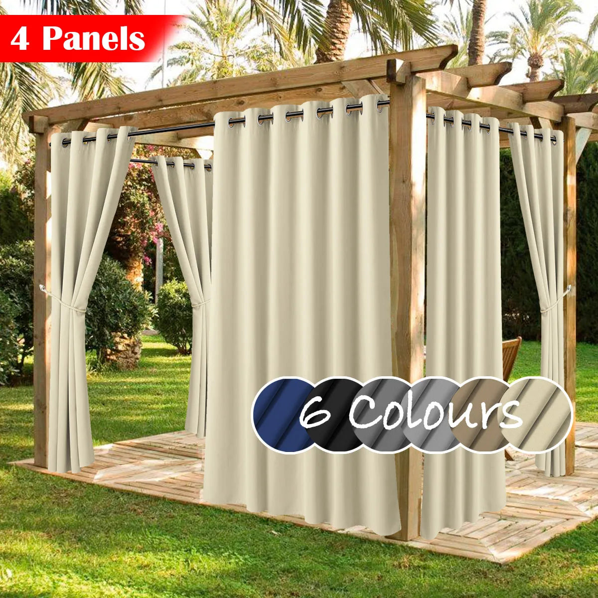 Waterproof Outdoor Patio Curtains with UV Protection for Home and Office