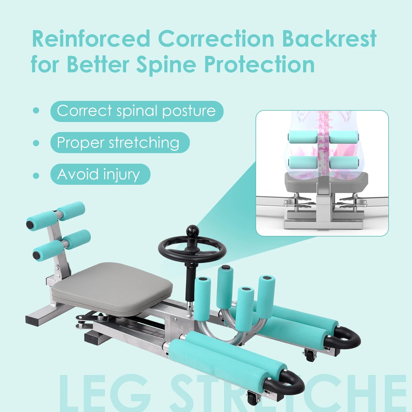 Heavy Duty Leg Stretcher Machine for Yoga Splits and Stretching Training Device for Hips and Abdomen