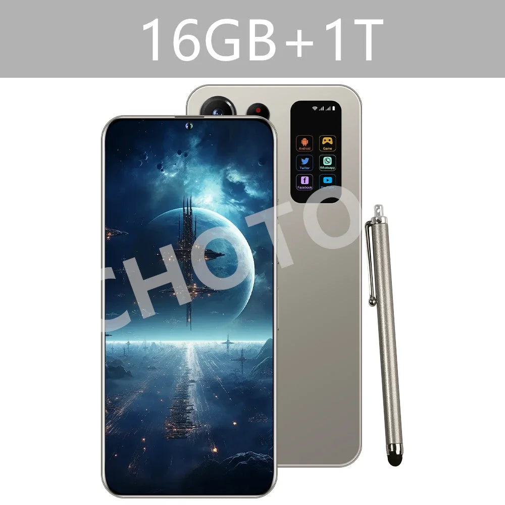 New Cellphones S Plus 25 Ultra Global Version 5G Original 7.3 Inch Smartphone Dual SIM 108MP Cell Phone 7800mAh Android Mobile Phones