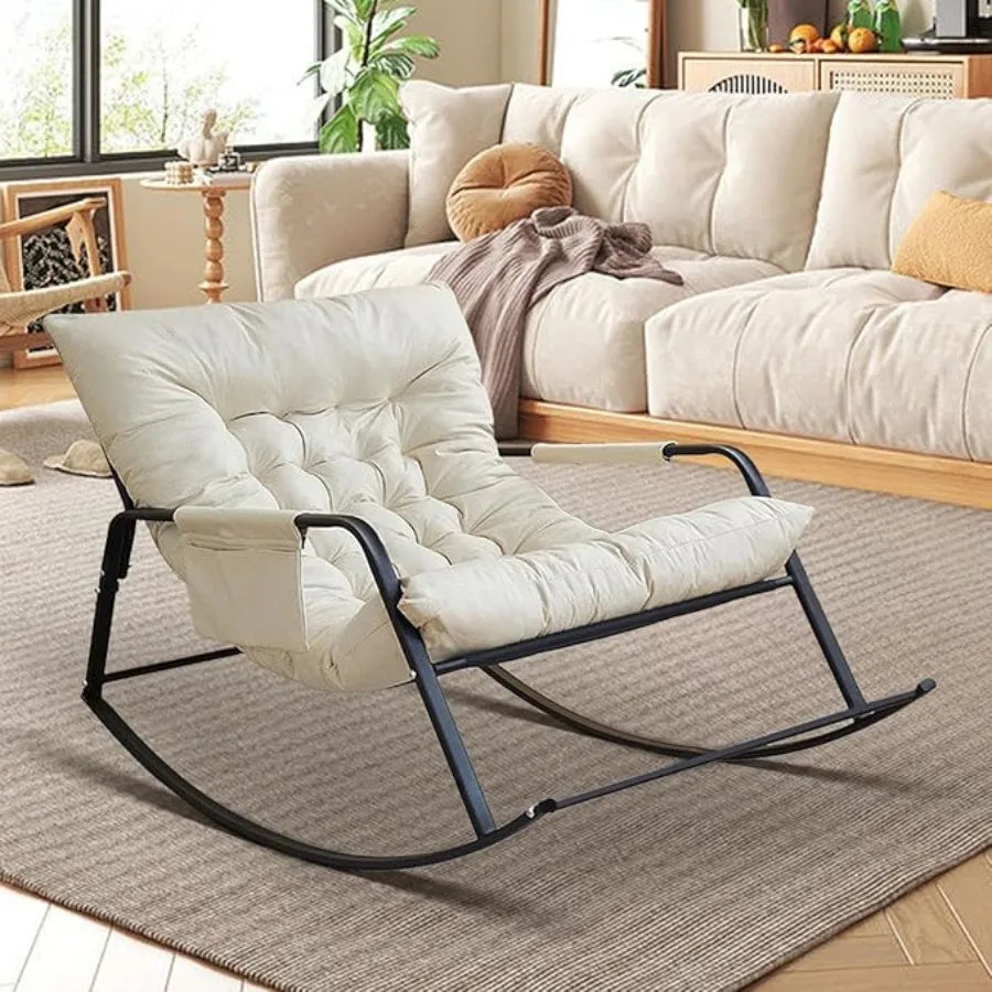 Comfortable oversized bird's nest design for outdoor terrace rocking chairs, rattan rocking chairs with cushions, cushioned loun