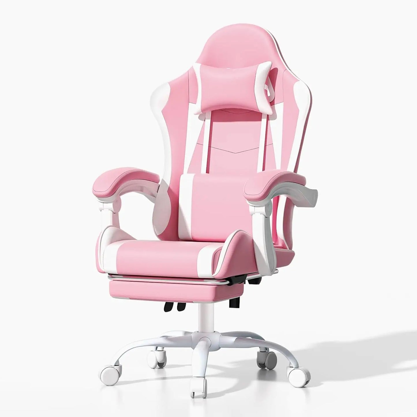 Athena Collection Carbon Fiber Black Gaming Chair - Ergonomic with Footrest Headrest Lumbar Support Height Adjustable Swivel