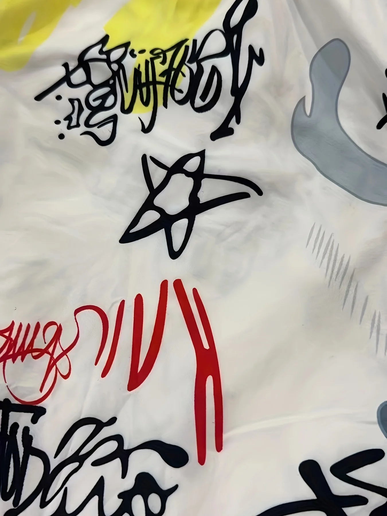 “Ladies' Plus Size Casual Short Sleeve Top and Trousers Set with Geometric Prints, Skull and Star Motifs”