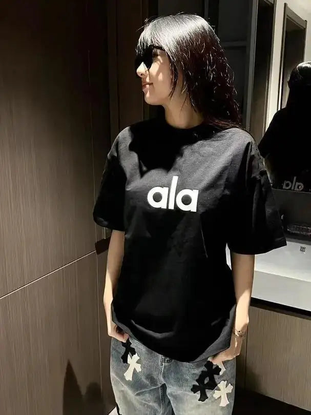 Trendy Brand Women's Loose OLA Printed Fashion Summer Casual Plus Size Cotton T-Shirt