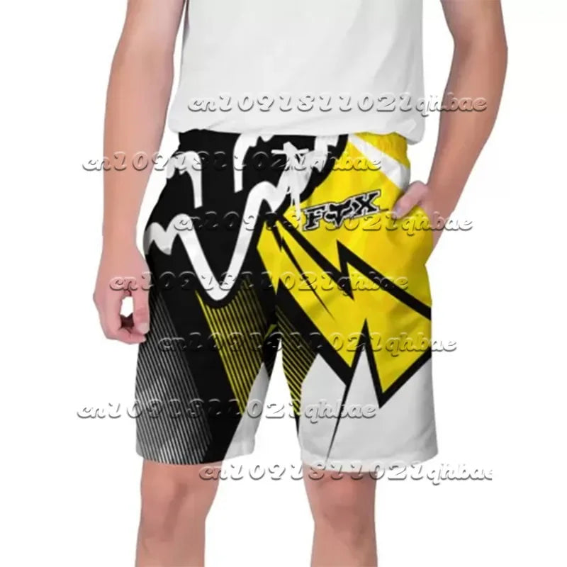 2025 Motorcycle Summer Breathable Quick Drying Sports Shorts Fox Cycling Shorts Men and Women Fashionable Casual Beach Shorts